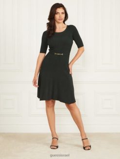 GUESS נשים שמלת סוודר מצולע של ליילה F8RV873 לבוש ירוק שניל