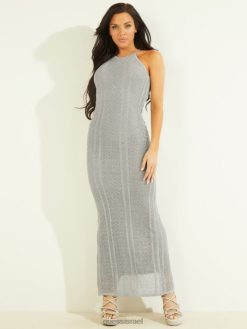 GUESS נשים שמלת סוודר ramona pointelle F8RV625 לבוש כסף רב