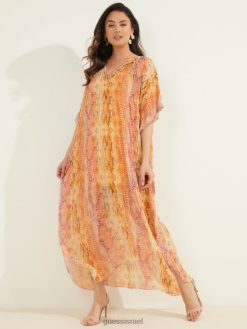 GUESS נשים שמלת סונורה קפטן F8RV797 לבוש עור סונורה