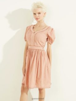 GUESS נשים שמלת סופיה F8RV671 לבוש אושר ורדים