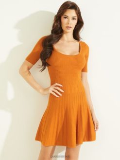 GUESS נשים שמלת סריג אקו אמיליה F8RV803 לבוש פריחת הסתיו