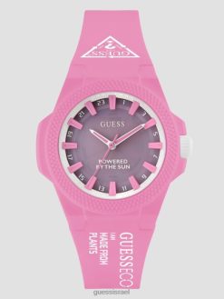 GUESS נשים שעון אנלוגי אקולוגי F8RV3608 אבזר ורוד זהב