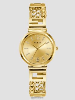 GUESS נשים שעון אנלוגי עם שרשרת מעורבת F8RV3643 אבזר זהב