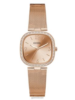 GUESS נשים שעון אנלוגי רשת F8RV3540 אבזר ורוד זהב