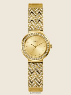 GUESS נשים שעון אנלוגי F8RV3621 אבזר זהב