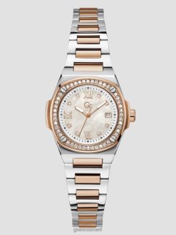 GUESS נשים שעון אנלוגי gc מיני אם הפנינה F8RV3575 אבזר ורוד זהב