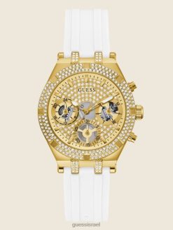 GUESS נשים שעון סיליקון רב תכליתי F8RV3645 אבזר ורוד זהב