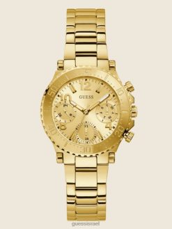 GUESS נשים שעון רב תכליתי F8RV3567 אבזר זהב