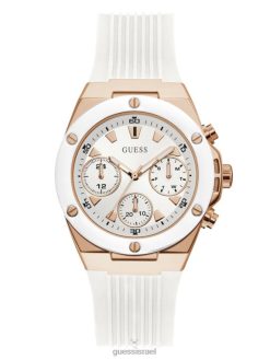 GUESS נשים שעון רב תכליתי F8RV3646 אבזר מולטי לבן