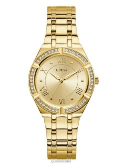 GUESS נשים שעון שמפניה אנלוגי F8RV3551 אבזר זהב