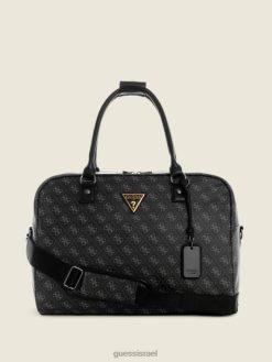 GUESS נשים שקית דאפל של המינגווי F8RV3223 תיקים רב פחם