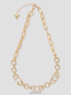 GUESS נשים שרשרת הצהרת לוגו g F8RV3826 אבזר זהב