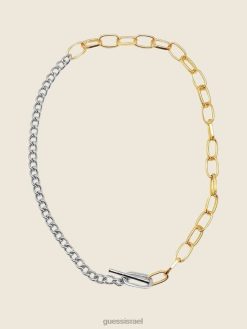 GUESS נשים שרשרת מרובת גוונים מעורבת F8RV3940 אבזר רב ירוק ורוד לבן