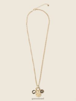 GUESS נשים שרשרת קסם לוגו F8RV3913 אבזר זהב