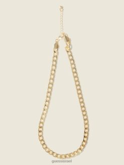 GUESS נשים שרשרת שרשרת שוליים בציפוי זהב 14 קראט F8RV3858 אבזר כסף/זהב