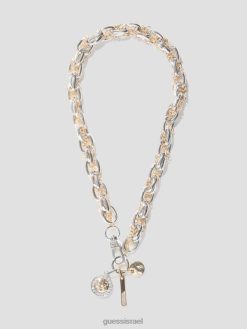 GUESS נשים שרשרת quattro g צ'ארם מעורבת F8RV3848 אבזר כסף