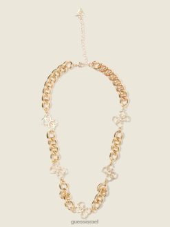 GUESS נשים שרשרת quattro g רב גוונים F8RV3946 אבזר רב ירוק ורוד לבן