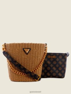 GUESS נשים תיק דלי ליליקה F8RV3110 תיקים מולטי חום