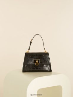 GUESS נשים תיק דש של סטפי עם ידית עליונה F8RV3292 תיקים שָׁחוֹר