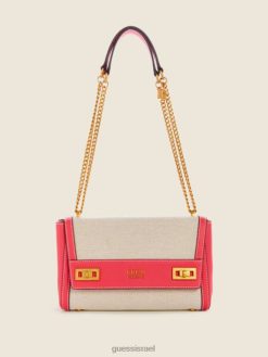 GUESS נשים תיק כתף להמרה מבד katey F8RV2994 תיקים בלו/חדש צהבהב