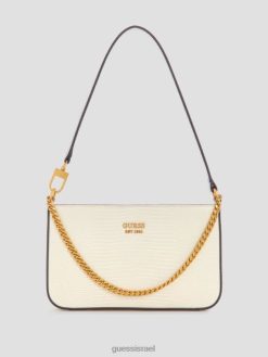 GUESS נשים תיק כתף מיני לטאה קייטי F8RV3002 תיקים לבן