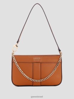 GUESS נשים תיק כתף מיני של קייטי F8RV3029 תיקים קוניאק