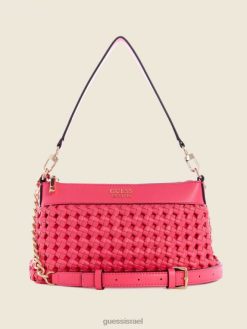 GUESS נשים תיק כתף עם רוכסן עליון של סיציליה F8RV3063 תיקים ורוד בהיר