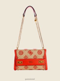 GUESS נשים תיק כתף של קייטי F8RV2995 תיקים טבעי/להבה