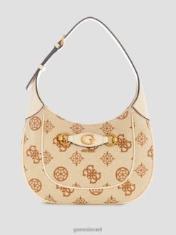 GUESS נשים תיק נווד לוגו izzy F8RV3025 תיקים לוגו בליני