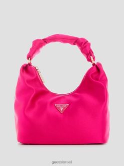 GUESS נשים תיק נווד סאטן ולינה F8RV3035 תיקים סגול בהיר/פסטל