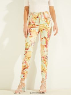 GUESS נשים eco 1981 סקיני ג'ינס צבוע פרחוני F8RV196 לבוש הדפס מירפלורס