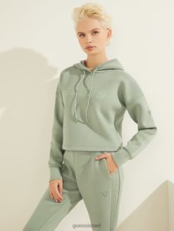 GUESS נשים eco allie scuba hoodie F8RV2501 לבוש ירוק סלוויה