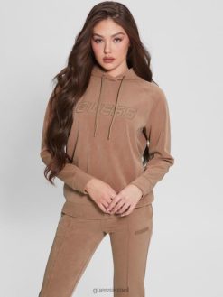 GUESS נשים euphemia קפוצ'ון מלאכותי זמש F8RV1944 לבוש בלונדי