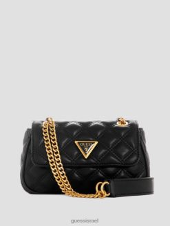 GUESS נשים giully mini crossbody עם גג נפתח F8RV2865 תיקים הדפס פרחוני שחור