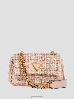 GUESS נשים giully tweed mini crossbody עם גג נפתח F8RV2833 תיקים ירוק אספ