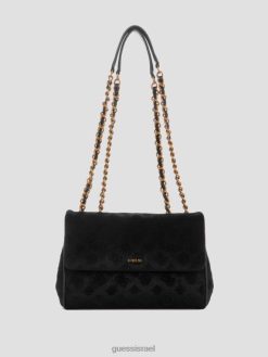 GUESS נשים inia velvet crossbody להמרה F8RV2792 תיקים הדפס פרחוני שחור