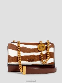 GUESS נשים iseline zebra mini crossbody F8RV2780 תיקים זֶבּרָה