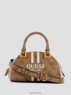 GUESS נשים mildred quattro g mini bowler F8RV2757 תיקים לוגו לאטה