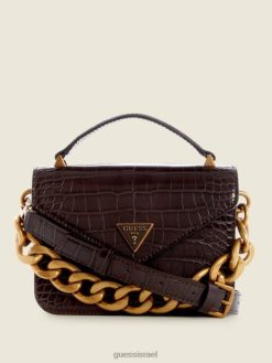 GUESS נשים Retour מיני ידית עליונה Crossbody F8RV2876 תיקים אספרסו