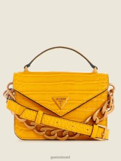 GUESS נשים Retour מיני ידית עליונה Crossbody F8RV2893 תיקים צהוב