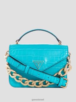 GUESS נשים Retour מיני ידית עליונה Crossbody F8RV2906 תיקים טורקיז