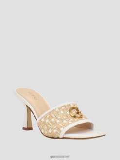 GUESS נשים yana straw g לוגו פרדות עקב F8RV3394 הַנעָלָה אור טבעי 110