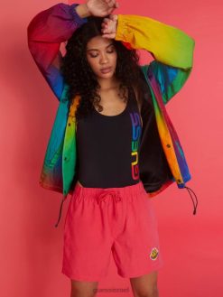 GUESS X J Balvin נשים בגד ים מחלק אחד F8RV2615 לבוש כיתוב שחור